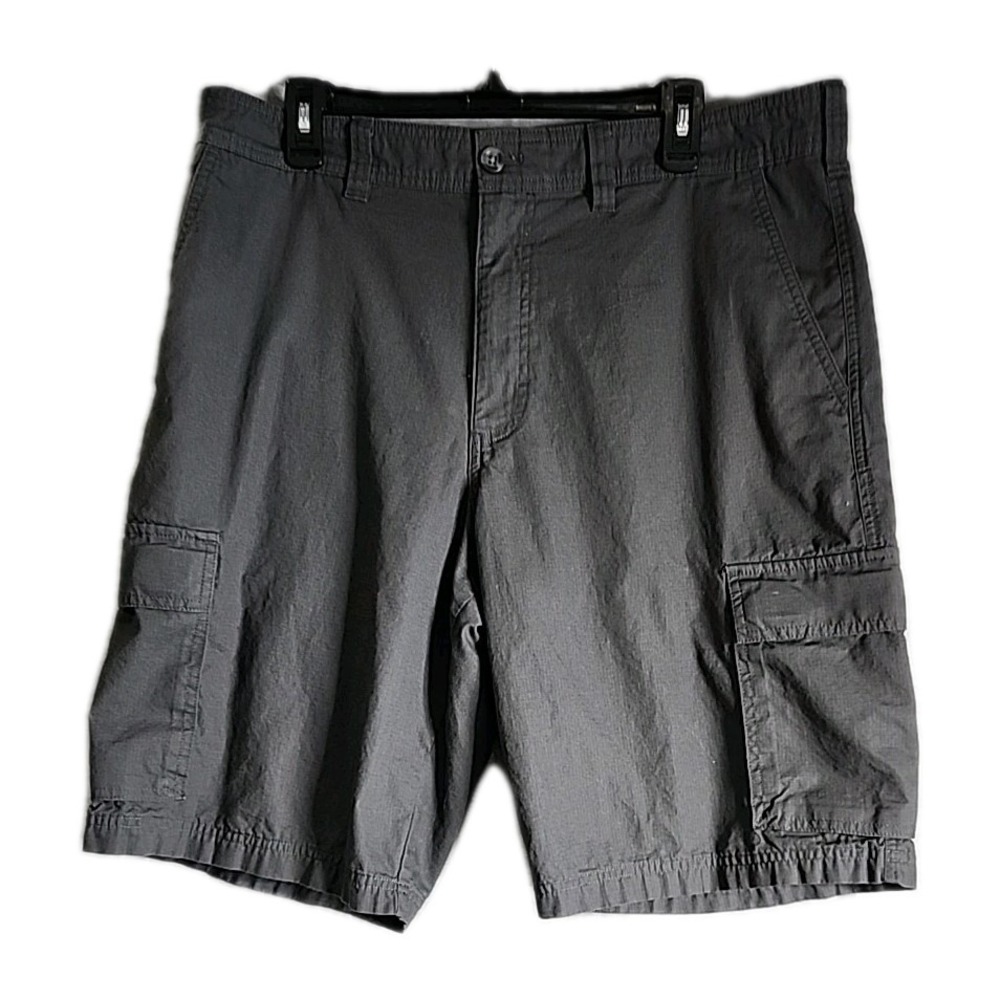 Eddie Bauer Cargo Shorts Mens 36 Dark Gray Flat Front Classic 100% Cotton